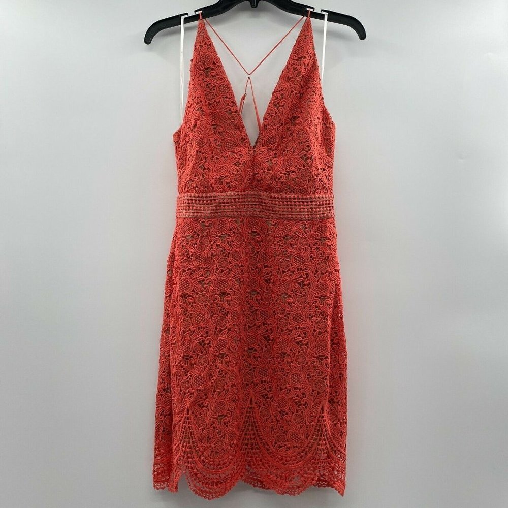 Stylestalker Women's Amelie Melon Lace Mini Dress Cocktail Prom Semi-Formal sz M
